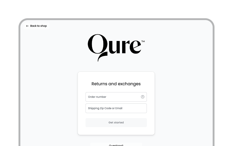 Qure returns and exchanges page
