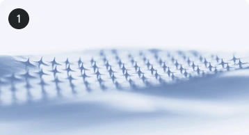 Rows of star-shaped objects casting shadows.