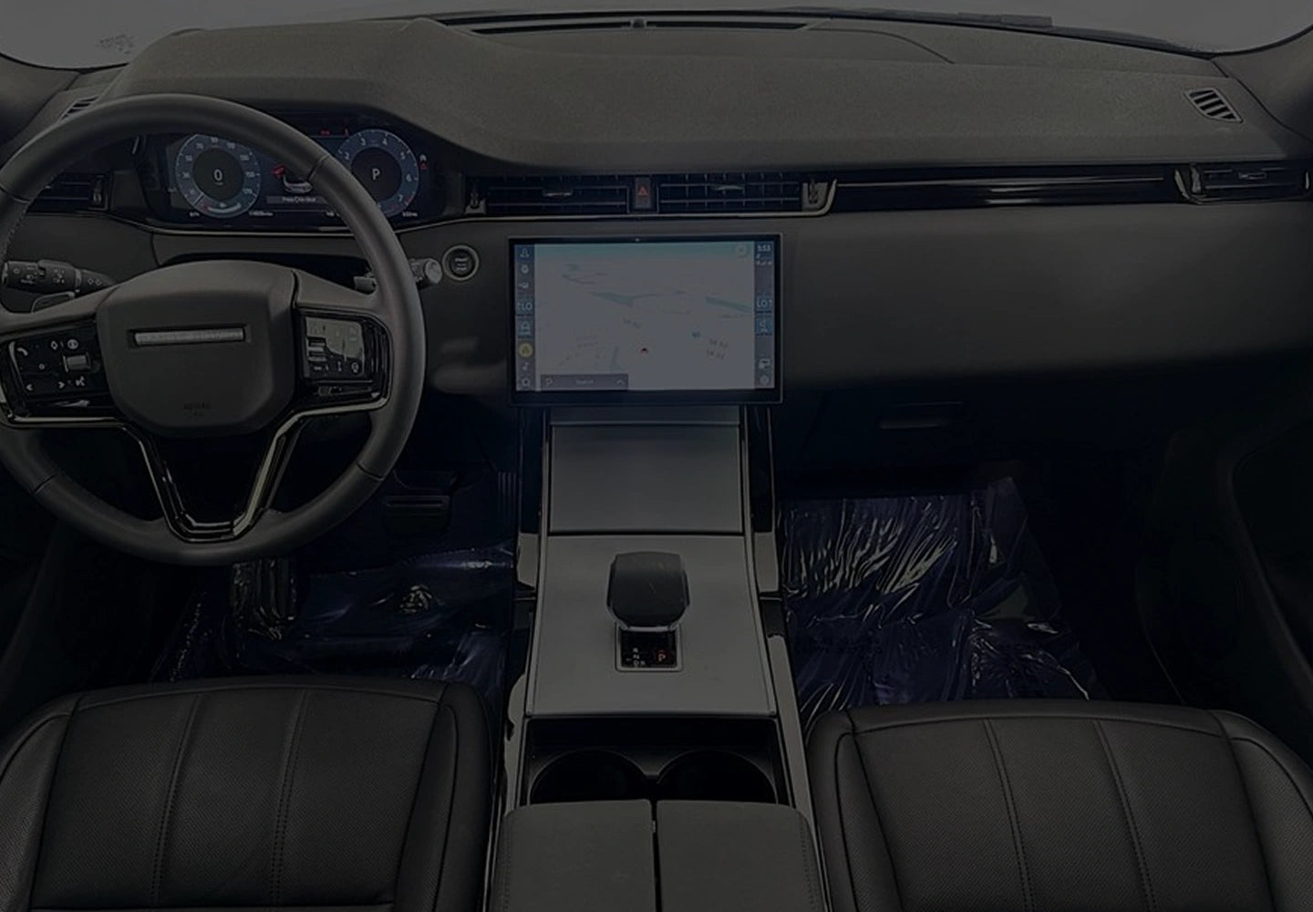 Interior view of a car with infotainment screen