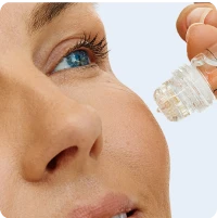 Microneedling treatment on a woman's face
