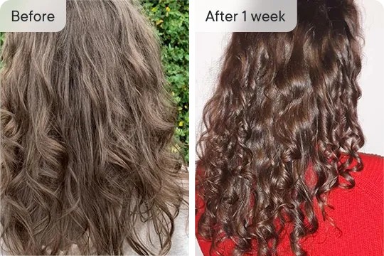 curly hair transformation after 1 week