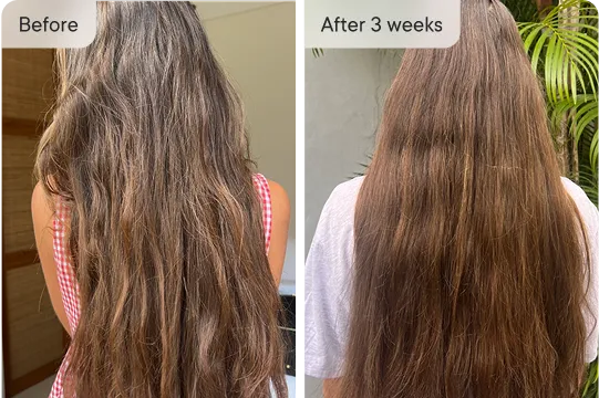 Shower treatment hair transformation after 3 weeks