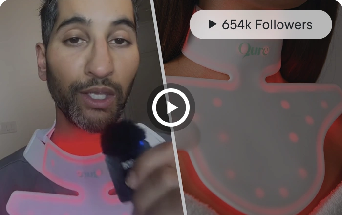 Man demonstrating red light therapy device (654k Followers)